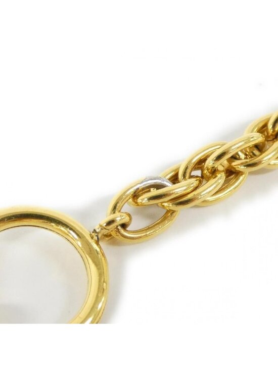 Chanel Small Vintage Textured CC Logo Pendant Necklace (Gold  Chanel Necklace Vintage